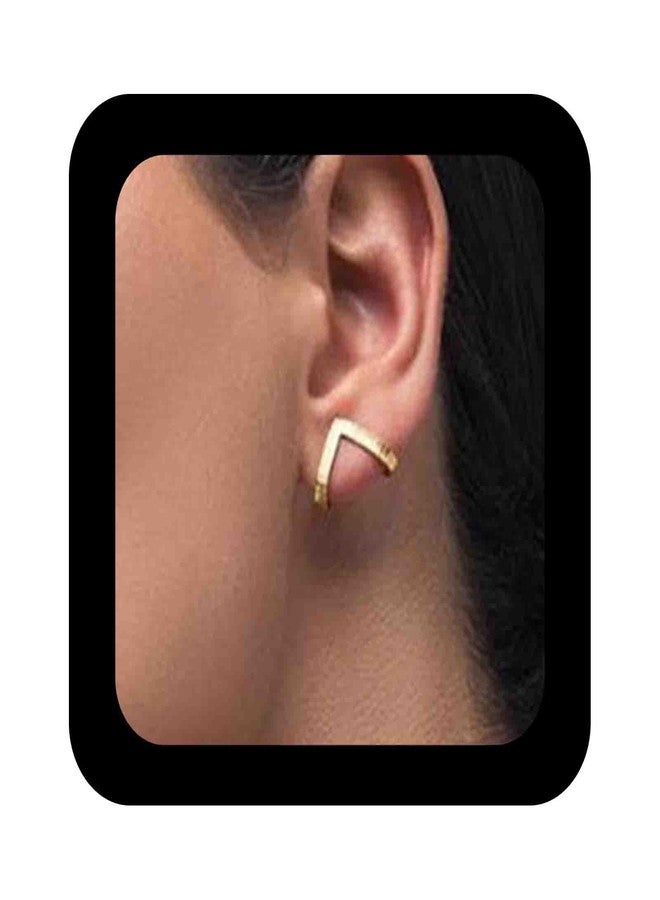 IRCOMULTI Minimalist Geometric Stud Earrings Gold Claw Studs V Shape Cuff Stud Earring Geometric Triangle Earrings Jewelry for Women - Image 1
